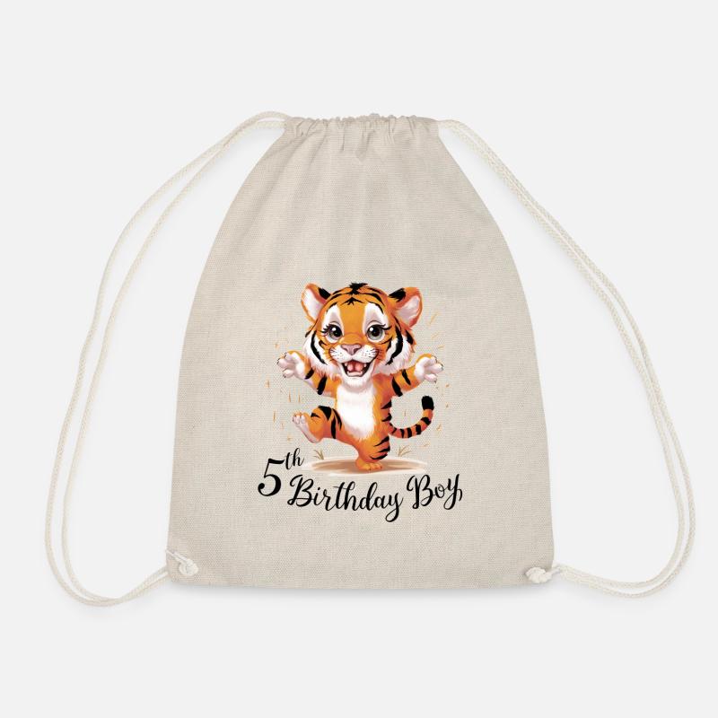 Süßer Tiger 5. Geburtstag Geschenk Wilde Tiere - Turnbeutel - Natur