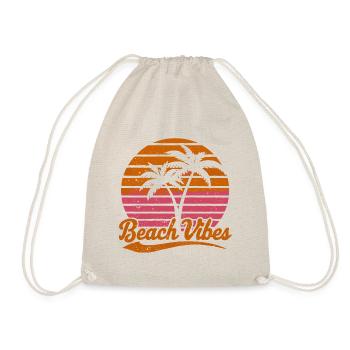 Beach Vibes Retro Sonne Urlaub Palmen Sommer - Turnbeutel - Natur - Vorne