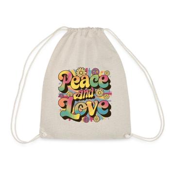 Peace And Love Hippie 1960er 1970er - Turnbeutel - Natur - Vorne
