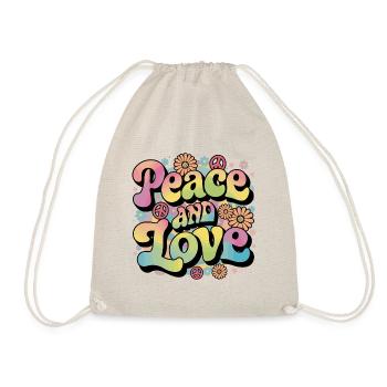Peace And Love Hippie 1960er 1970er - Turnbeutel - Natur - Vorne