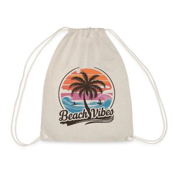 Beach Vibes Retro Surfer Palmenstrand Urlaub - Turnbeutel - Natur - Vorne