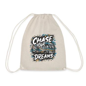 Wohnmobil Caravan Spruch Chase Your Dreams Urlaub - Turnbeutel - Natur - Vorne