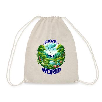 Save the World (Ein Aufruf zur Erhaltung)Blau - Turnbeutel - Natur - Vorne