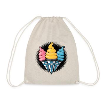 Eis Eiscreme Liebhaber Eistüten - Turnbeutel - Natur - Vorne