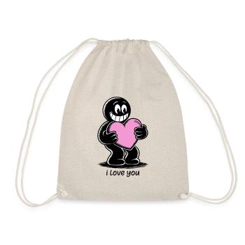 Bonhomme allumette avec coeur JE T’AIME - Sac de sport léger - nature - Devant