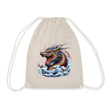 Furious Japanese Dragon - Drawstring Bag - nature - Front