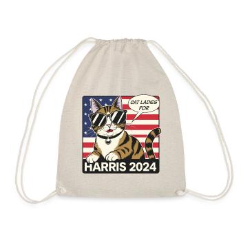 Cat Ladies For Harris 2024 USA Amerika - Turnbeutel - Natur - Vorne
