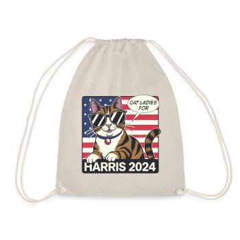 Cat Ladies For Kamala Harris 2024 USA Amerika - Turnbeutel - Natur - Vorne
