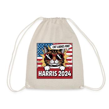 Cat Ladies For Kamala Harris 2024 USA Amerika - Turnbeutel - Natur - Vorne