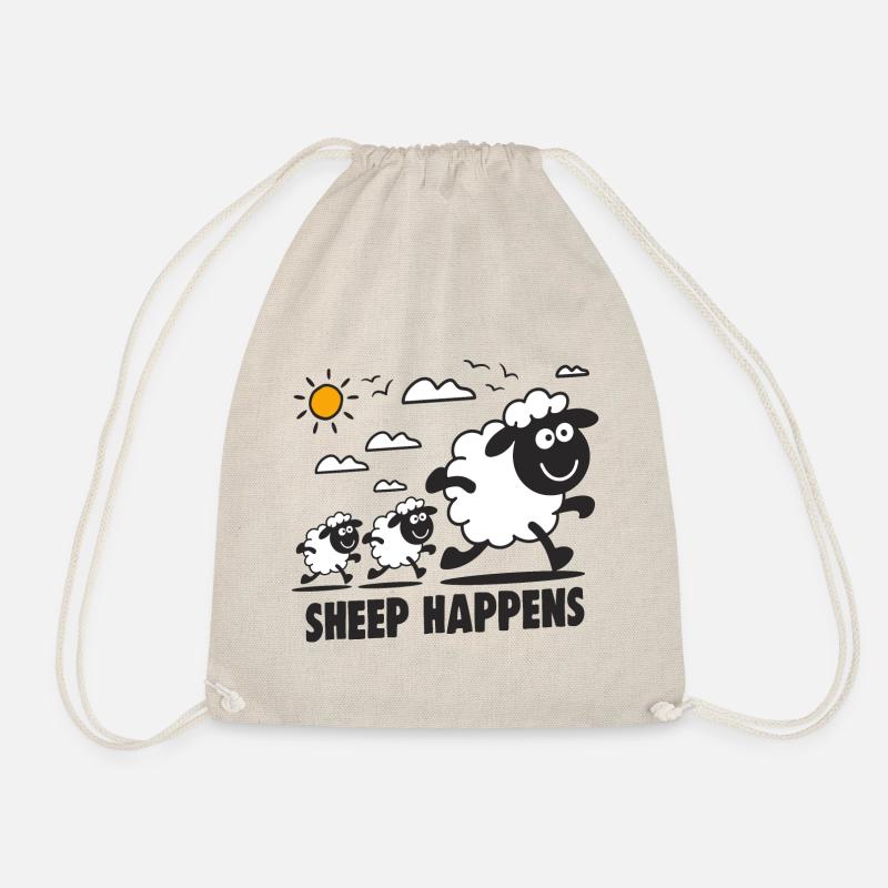 Lustige Schafe Sheep Happens - Turnbeutel - Natur