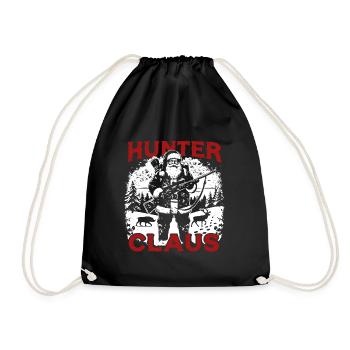 Hunter Claus lustiger Santa Claus als Jäger - Turnbeutel - Schwarz - Vorne