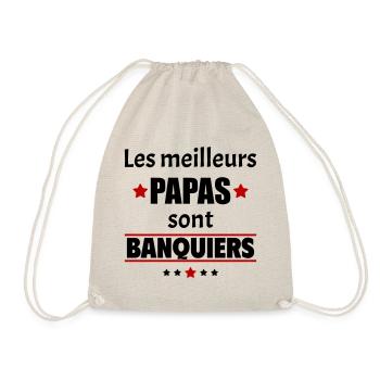 Les meilleurs papas sont banquiers, fête des pères - Sac de sport léger - nature - Devant
