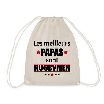 Les meilleurs papas sont rugbymen, fête des pères - Sac de sport léger - nature - Devant