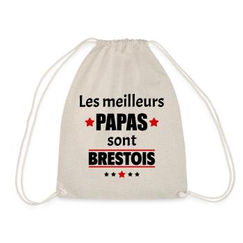 Les meilleurs papas sont brestois, fête des pères - Sac de sport léger - nature - Devant