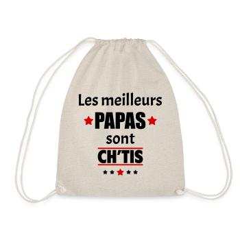 Les meilleurs papas sont ch'tis, fête des pères - Sac de sport léger - nature - Devant