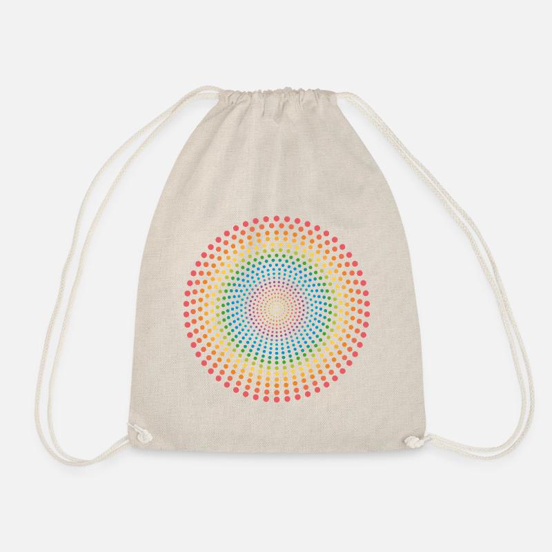 Dotted Rainbow Circle - Drawstring Bag - nature