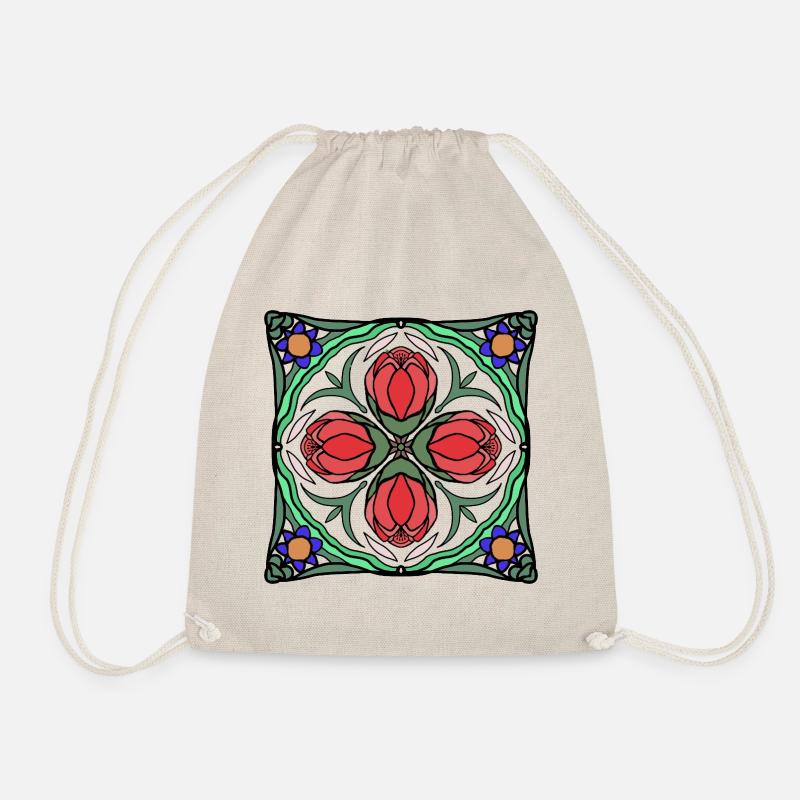 Art Déco Blüten Mandala - Turnbeutel - Natur