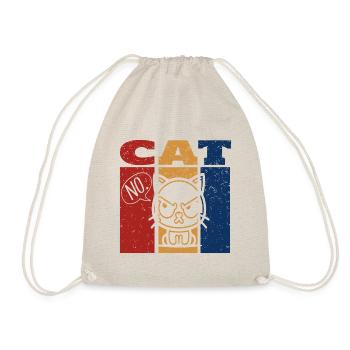 Angry Cat Saying No Retro Design - Drawstring Bag - nature - Front