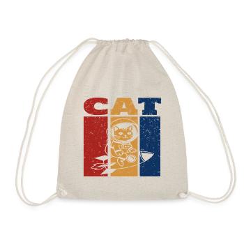Chat astronaute design rétro - Sac de sport léger - nature - Devant