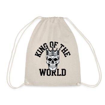 Skull and crossbones with crown King of the World - Drawstring Bag - nature - Front