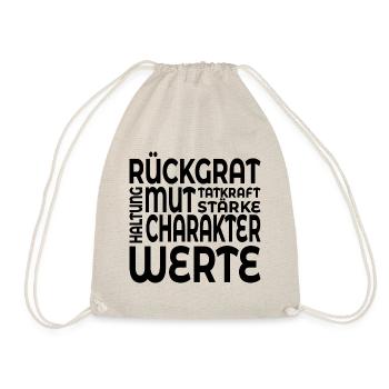 RÜCKGRAT WERTE HALTUNG - Turnbeutel - Natur - Vorne