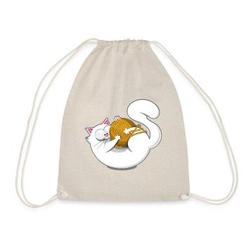 Chat mignon humour cartoon comique pelote de laine - Sac de sport léger - nature - Devant