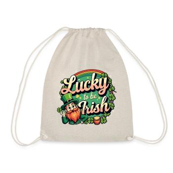 Lucky to be Irish – St. Patrick's Day Leprechaun - Drawstring Bag - nature - Front