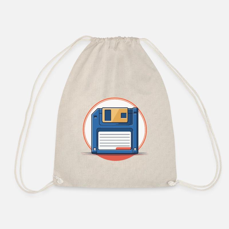 diskette 80er - Turnbeutel - Natur