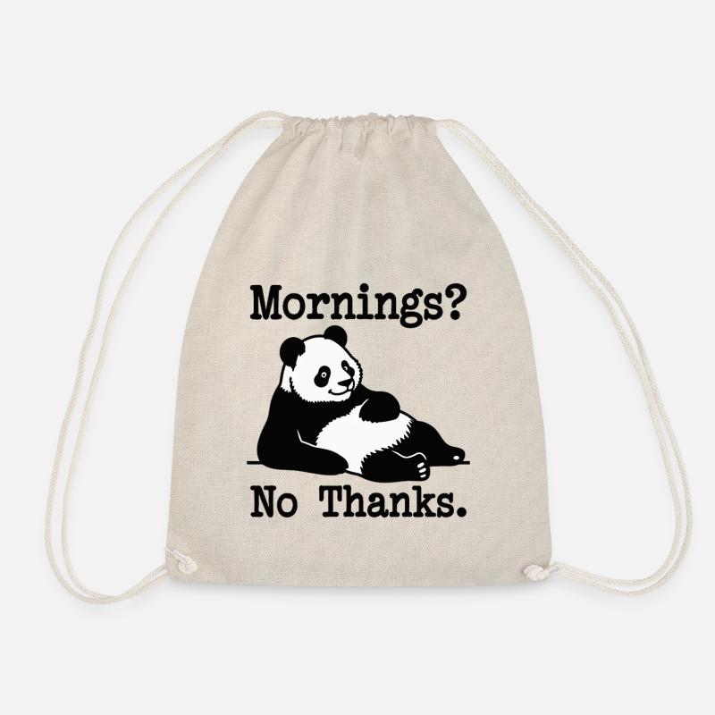 Mornings? No Thanks Panda - Turnbeutel - Natur