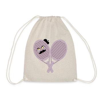 TENNIS MOUSTACHE - Drawstring Bag - nature - Front