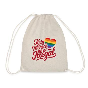 No One Is Illegal - Cool Pride Logo - Drawstring Bag - nature - Front