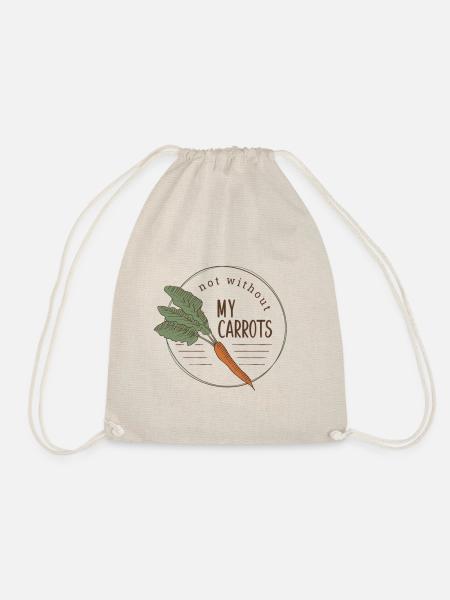Not without my carrots - botanical design - Turnbeutel - Natur