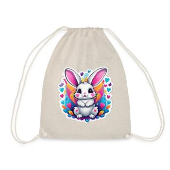 Adorable Rainbow Bunny - Drawstring Bag - nature - Front