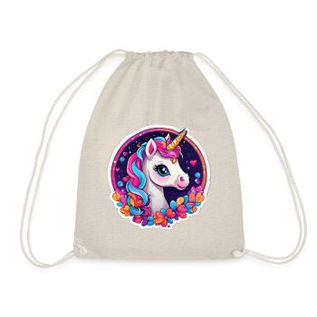 Starry Rainbow Unicorn - Drawstring Bag - nature - Front