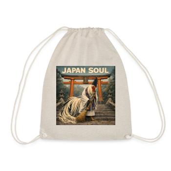 Japanisches Onagadori Shinto-Mönch-Design - Turnbeutel - Natur - Vorne