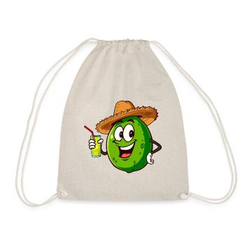 Limette mit einem Getränk - Turnbeutel - Natur - Vorne