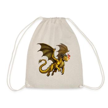 Golden dragon in flight - Drawstring Bag - nature - Front