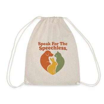 Speak For The Speechless Animal Rights Retro - Drawstring Bag - nature - Front