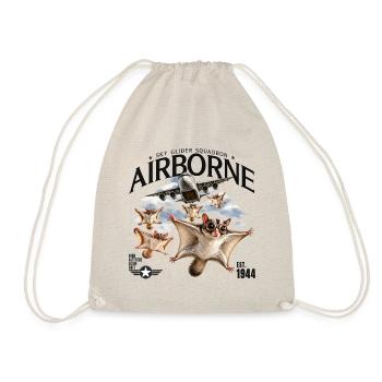Airborne Flughörnchen – Vintage Flieger Design - Turnbeutel - Natur - Vorne