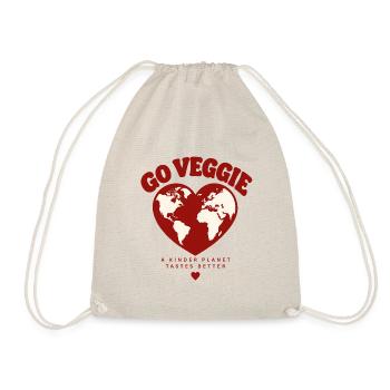 Go Veggie A Kinder Planet - Turnbeutel - Natur - Vorne