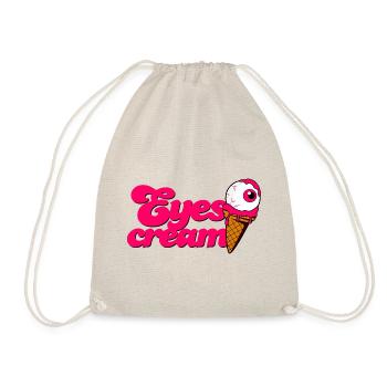 Eyescream Ice Cream Cone with Eye Eyeball Halloween - Drawstring Bag - nature - Front