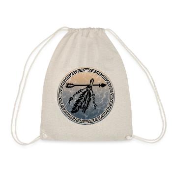 Flèche avec plumes, symbole indien, protection et force - Sac de sport léger - nature - Devant