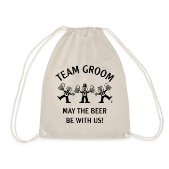 Team Groom (Caricature / Bière avec nous / 1C) - Sac de sport léger - nature - Devant