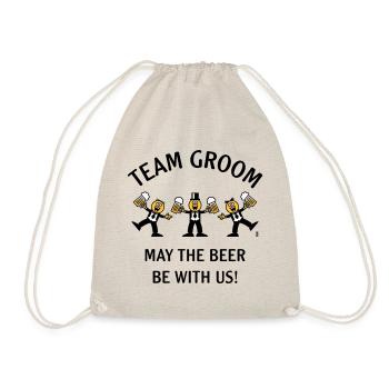 Team Groom (Karikatur / Bier mit uns / 3C / B) - Turnbeutel - Natur - Vorne