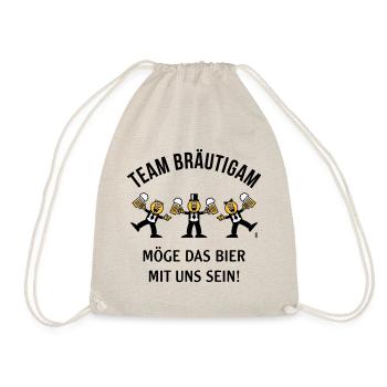 Team Bräutigam (Karikatur / Bier Mit Uns / 3C / B) - Turnbeutel - Natur - Vorne