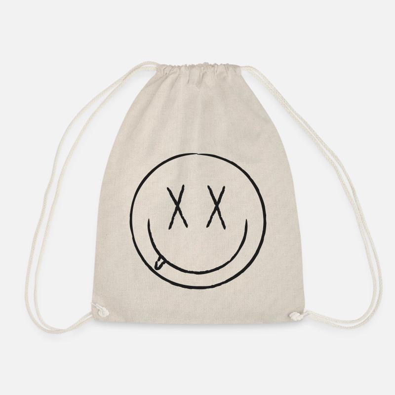 Grinning Face Retro 90s Black Edition - Drawstring Bag - nature