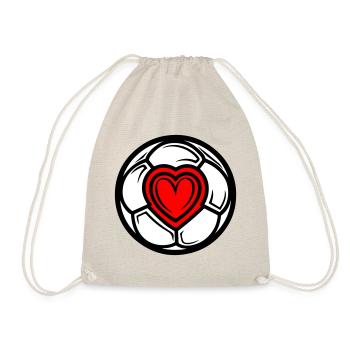 Soccer Heart Love - Drawstring Bag - nature - Front