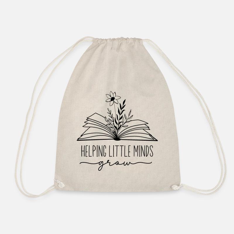 Helping little Minds Grow - Drawstring Bag - nature