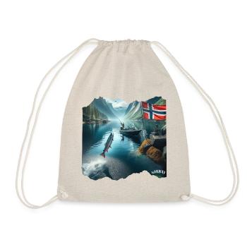 NORWAY Home of Fishing Salomon - Turnbeutel - Natur - Vorne
