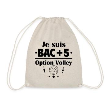Bac+5 option volley, fête des pères, cadeau noël - Sac de sport léger - nature - Devant